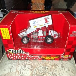 Red and White Sprint Car Toy